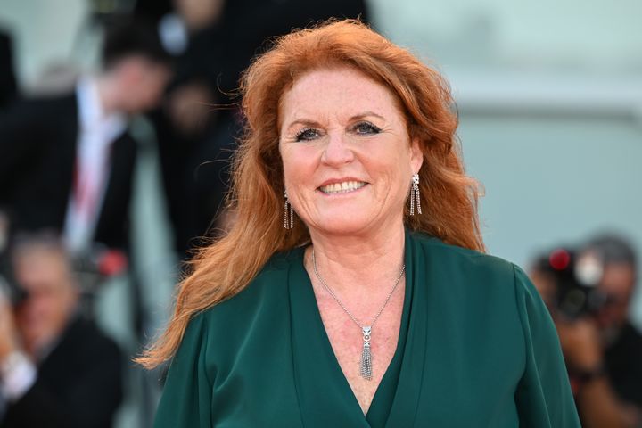 Sarah Ferguson attends "The Son" red carpet at the 79th Venice International Film Festival on Sept. 7, 2022, in Venice, Italy.