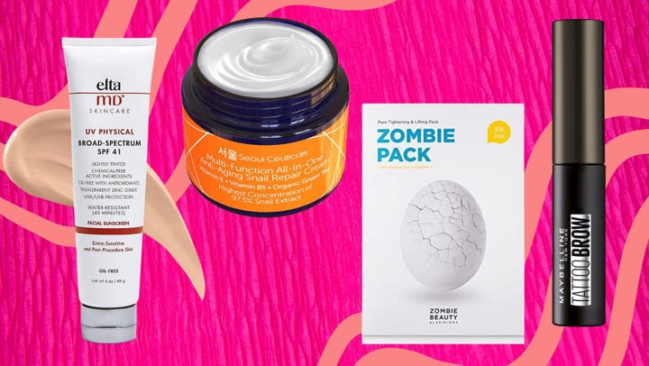 A tinted mineral <a href="https://www.amazon.com/EltaMD-Physical-Tinted-Sunscreen-Broad-Spectrum/dp/B00C8FVZZY?tag=tessaflores-20&ascsubtag=640292f6e4b079d3eb5bea8b%2C-1%2C-1%2Cd%2C0%2C0%2Chp-fil-am%3D0%2C0%3A0%2C0%2C0%2C0" target="_blank" data-affiliate="true" role="link" data-amazon-link="true" rel="sponsored" class=" js-entry-link cet-external-link" data-vars-item-name="sunscreen" data-vars-item-type="text" data-vars-unit-name="640292f6e4b079d3eb5bea8b" data-vars-unit-type="buzz_body" data-vars-target-content-id="https://www.amazon.com/EltaMD-Physical-Tinted-Sunscreen-Broad-Spectrum/dp/B00C8FVZZY?tag=tessaflores-20&ascsubtag=640292f6e4b079d3eb5bea8b%2C-1%2C-1%2Cd%2C0%2C0%2Chp-fil-am%3D0%2C0%3A0%2C0%2C0%2C0" data-vars-target-content-type="url" data-vars-type="web_external_link" data-vars-subunit-name="article_body" data-vars-subunit-type="component" data-vars-position-in-subunit="0">sunscreen</a>, a snail mucin <a href="https://www.amazon.com/Korean-Snail-Repair-Cream-Moisturizer/dp/B07BB3FK19?tag=tessaflores-20&ascsubtag=640292f6e4b079d3eb5bea8b%2C-1%2C-1%2Cd%2C0%2C0%2Chp-fil-am%3D0%2C0%3A0%2C0%2C0%2C0" target="_blank" data-affiliate="true" role="link" data-amazon-link="true" rel="sponsored" class=" js-entry-link cet-external-link" data-vars-item-name="repair cream" data-vars-item-type="text" data-vars-unit-name="640292f6e4b079d3eb5bea8b" data-vars-unit-type="buzz_body" data-vars-target-content-id="https://www.amazon.com/Korean-Snail-Repair-Cream-Moisturizer/dp/B07BB3FK19?tag=tessaflores-20&ascsubtag=640292f6e4b079d3eb5bea8b%2C-1%2C-1%2Cd%2C0%2C0%2Chp-fil-am%3D0%2C0%3A0%2C0%2C0%2C0" data-vars-target-content-type="url" data-vars-type="web_external_link" data-vars-subunit-name="article_body" data-vars-subunit-type="component" data-vars-position-in-subunit="1">repair cream</a>, a pack of "lifting" <a href="https://www.amazon.com/Skin1004-Zombie-Pack-set-treatments/dp/B06XZV7ZGC?tag=tessaflores-20&ascsubtag=640292f6e4b079d3eb5bea8b%2C-1%2C-1%2Cd%2C0%2C0%2Chp-fil-am%3D0%2C0%3A0%2C0%2C0%2C0" target="_blank" data-affiliate="true" role="link" data-amazon-link="true" rel="sponsored" class=" js-entry-link cet-external-link" data-vars-item-name="mask treatments" data-vars-item-type="text" data-vars-unit-name="640292f6e4b079d3eb5bea8b" data-vars-unit-type="buzz_body" data-vars-target-content-id="https://www.amazon.com/Skin1004-Zombie-Pack-set-treatments/dp/B06XZV7ZGC?tag=tessaflores-20&ascsubtag=640292f6e4b079d3eb5bea8b%2C-1%2C-1%2Cd%2C0%2C0%2Chp-fil-am%3D0%2C0%3A0%2C0%2C0%2C0" data-vars-target-content-type="url" data-vars-type="web_external_link" data-vars-subunit-name="article_body" data-vars-subunit-type="component" data-vars-position-in-subunit="2">mask treatments</a> and a lasting <a href="https://www.amazon.com/Maybelline-New-York-Tattoo-Brow/dp/B073VNNDLY?tag=tessaflores-20&ascsubtag=640292f6e4b079d3eb5bea8b%2C-1%2C-1%2Cd%2C0%2C0%2Chp-fil-am%3D0%2C0%3A0%2C0%2C0%2C0" target="_blank" data-affiliate="true" role="link" data-amazon-link="true" rel="sponsored" class=" js-entry-link cet-external-link" data-vars-item-name="brow tint" data-vars-item-type="text" data-vars-unit-name="640292f6e4b079d3eb5bea8b" data-vars-unit-type="buzz_body" data-vars-target-content-id="https://www.amazon.com/Maybelline-New-York-Tattoo-Brow/dp/B073VNNDLY?tag=tessaflores-20&ascsubtag=640292f6e4b079d3eb5bea8b%2C-1%2C-1%2Cd%2C0%2C0%2Chp-fil-am%3D0%2C0%3A0%2C0%2C0%2C0" data-vars-target-content-type="url" data-vars-type="web_external_link" data-vars-subunit-name="article_body" data-vars-subunit-type="component" data-vars-position-in-subunit="3">brow tint</a>.