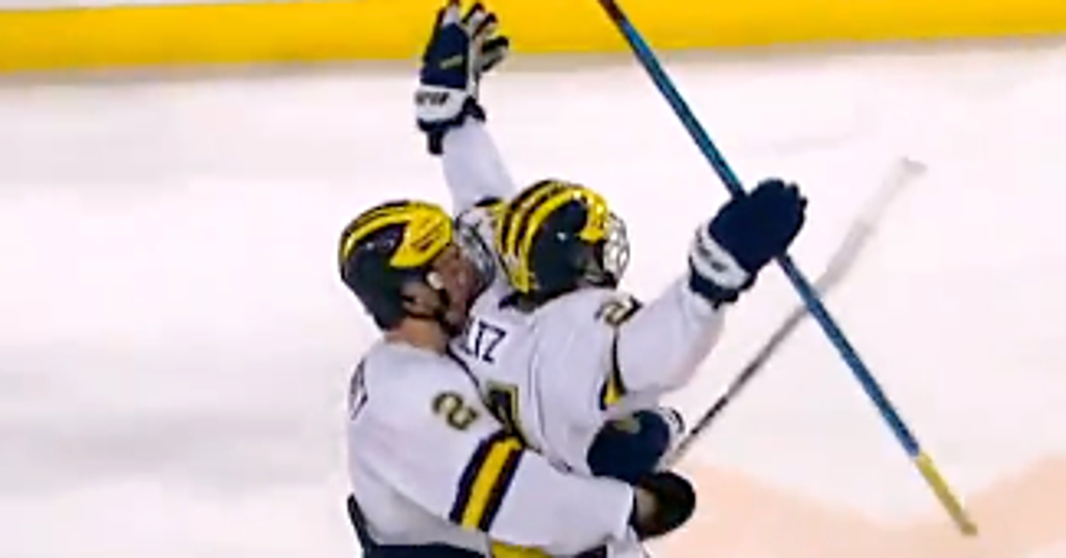 NextImg:Michigan Hockey Player Scores Winning Goal Months After Near-Death Experience