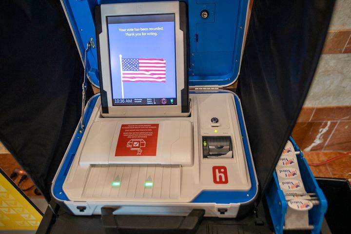 CPAC attendees voted online, not using voting machines.