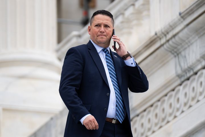 UNITED STATES - SEPTEMBER 30: Rep. Tony Gonzales, R-Texas, walks down the House steps after a vote in the Capitol on Friday, September 30, 2022. (Bill Clark/CQ-Roll Call, Inc via Getty Images)