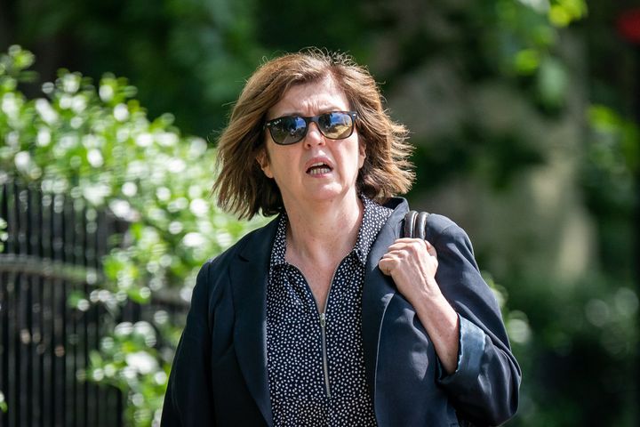 Sue Gray, who reported on Downing Street parties in Whitehall during the coronavirus lockdown, walking in Westminster, London. Picture date: Monday June 13, 2022. (Photo by Aaron Chown/PA Images via Getty Images)