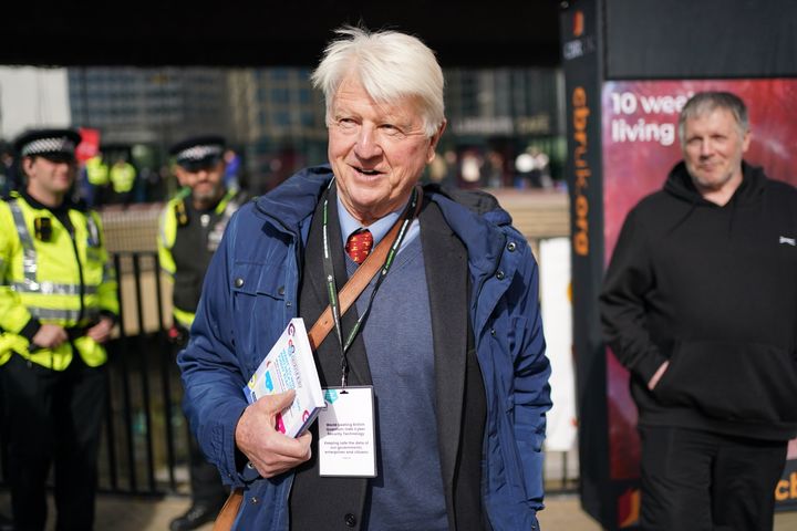 Stanley Johnson arrives for the Conservative Party conference in Birmingham last year. 