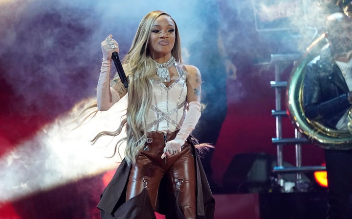 GloRilla performs at the 65th annual Grammy Awards. A crowd pushed toward the exits of a concert in Rochester, N.Y., amid apparent fears that shots had been fired, killing one person and injuring eight others, police said.