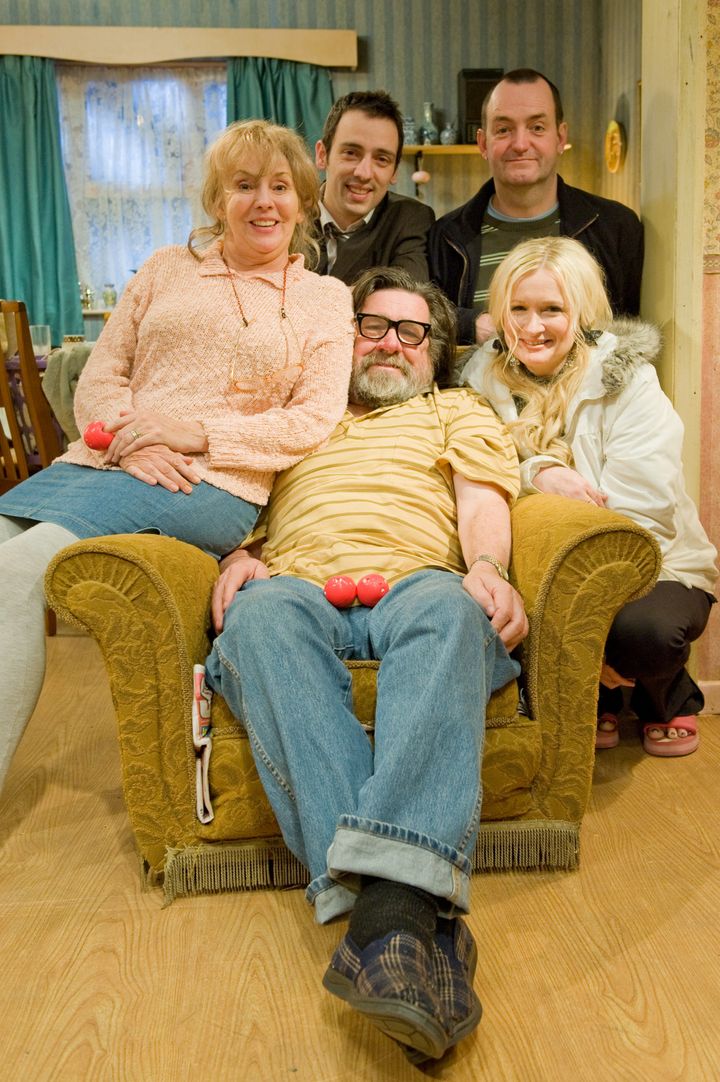 Thee Royle Family cast: Craig Cash, Caroline Aherne, Ralf Little, Ricky Tomlinson and Sue Johnston.