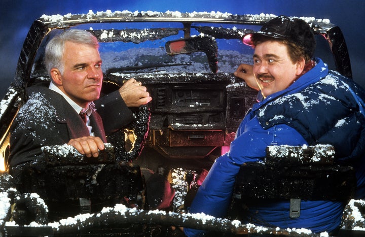 Steve Martin (left) and John Candy in the 1987 comedy "Planes, Trains & Automobiles." 