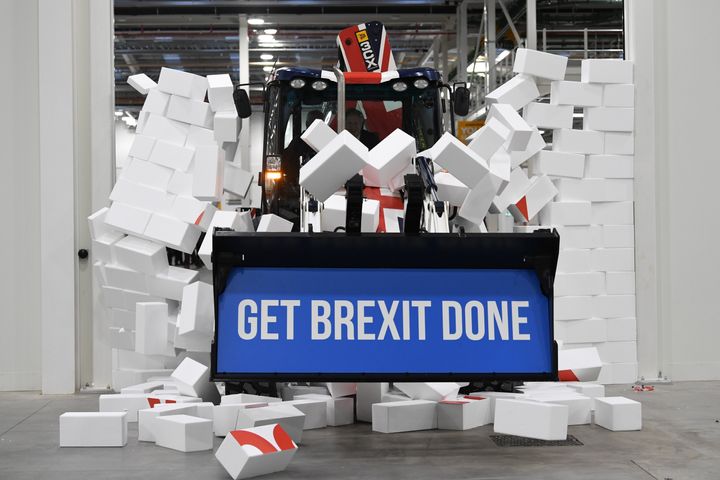 Boris Johnson drives his famous 'Get Brexit Done' JCB during the last general election campaign.