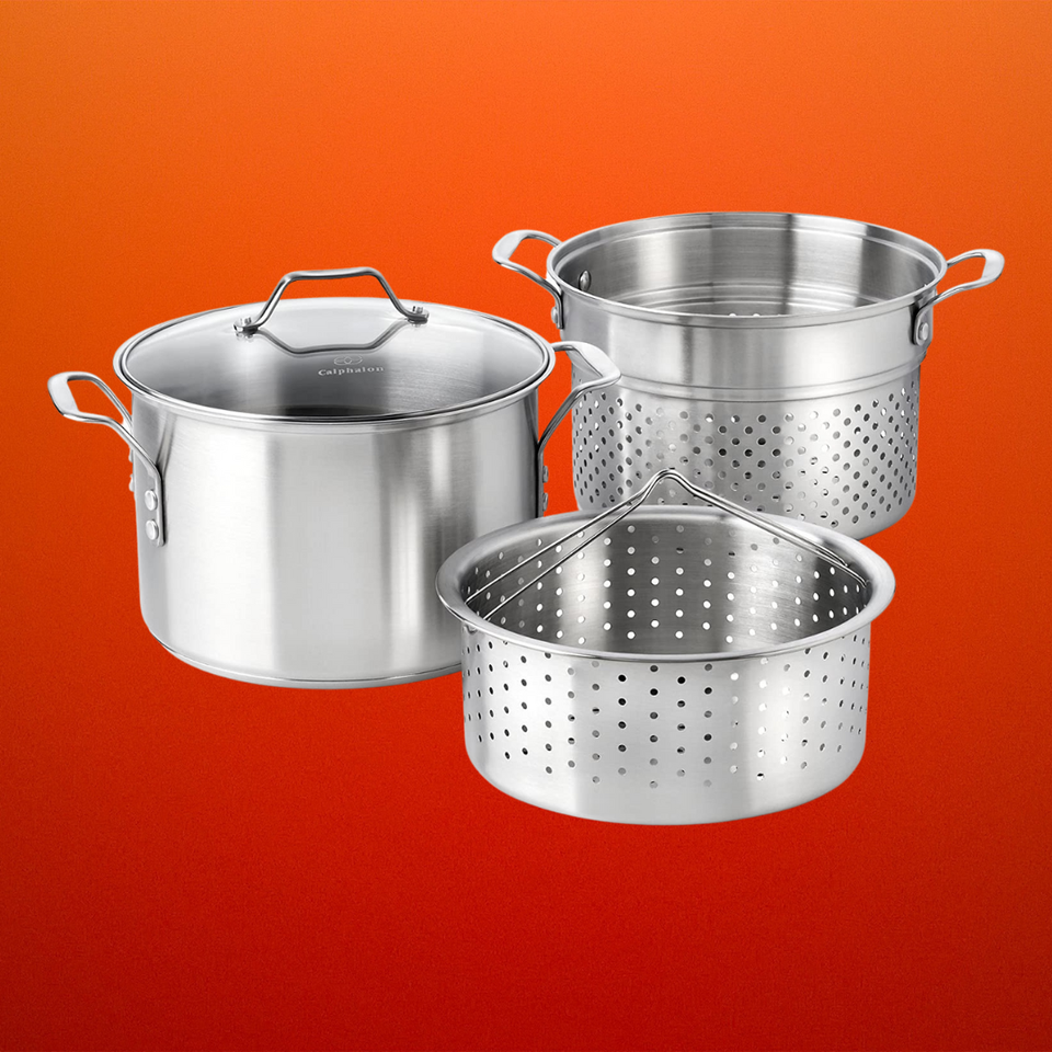 Oster Sangerfield 5 Quart Stainless Steel Pasta Pot With Strainer Lid And  Steamer Basket : Target