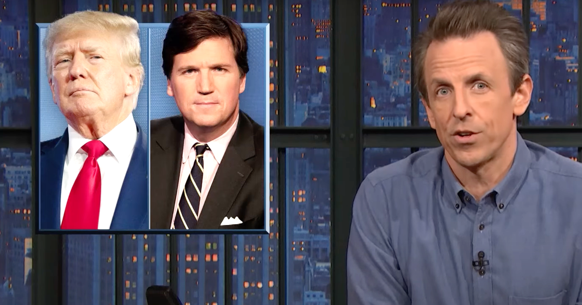 NextImg:Seth Meyers Torches Tucker Carlson With Magical Zinger About His J6 Gaslighting