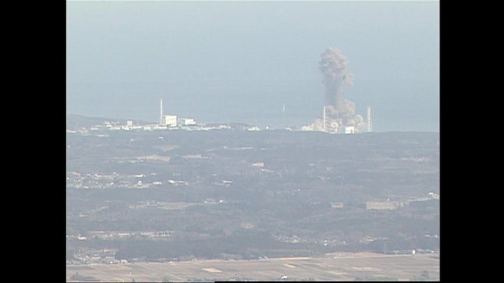 An explosion at the Fukushima nuclear power plant.