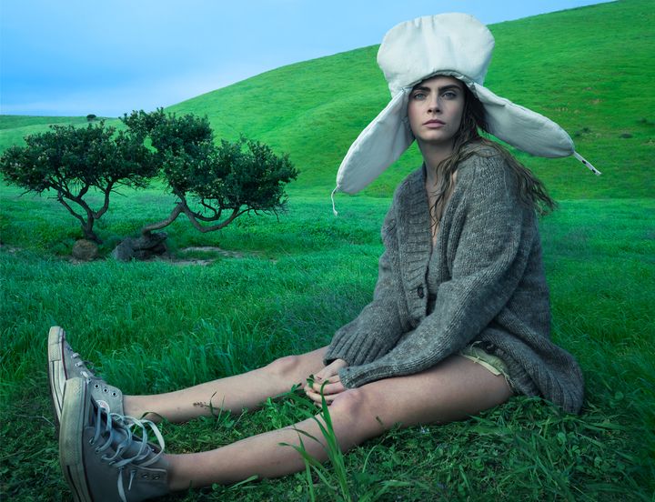 Cara as seen in her accompanying Vogue photo-shoot