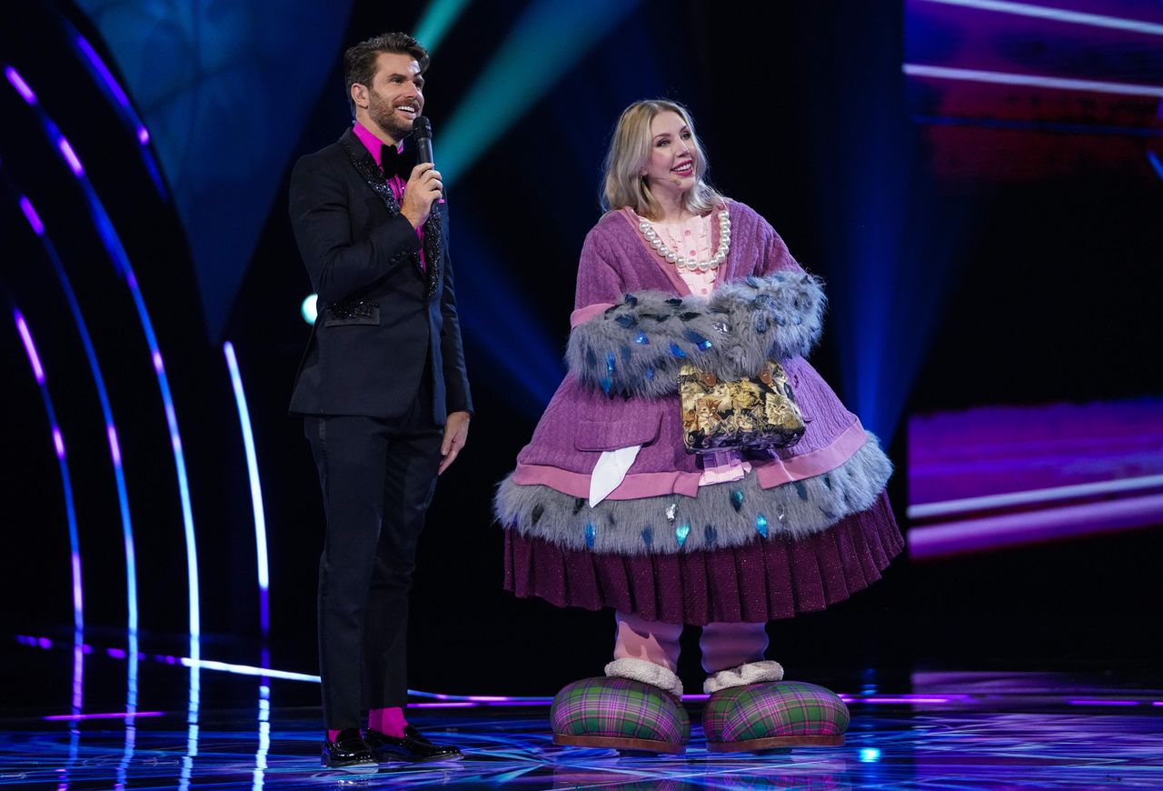 Katherine Ryan after being unmasked on ITV's The Masked Singer