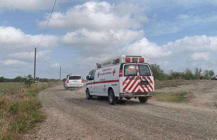 A Mexican Red Cross ambulance on Tuesday transports two Americans found alive after their abduction in Mexico last week.