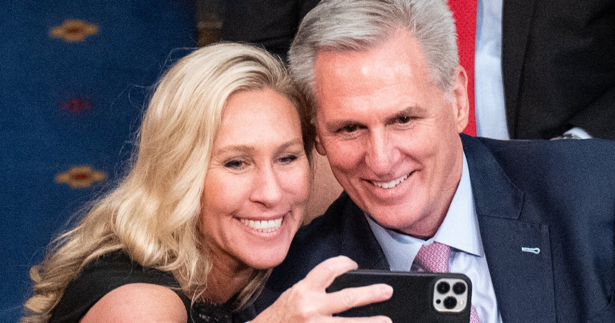 NextImg:Kevin McCarthy Hands 'Honorable' Marjorie Taylor Greene The Gavel And Critics Shudder