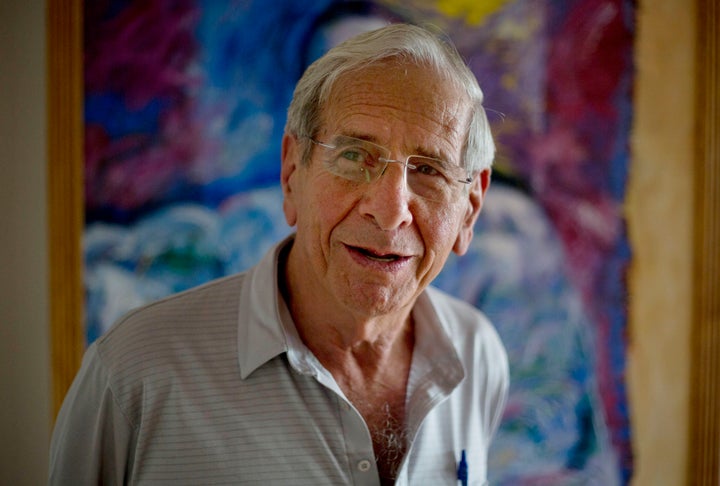 Israeli actor Chaim Topol speaks during an interview in Tel Aviv, Israel, on April 8, 2015. Chaim Topol, a leading Israeli actor who charmed generations of theatergoers and movie-watchers with his portrayal of Tevye, the long-suffering and charismatic milkman in “Fiddler on the Roof,” has died in Tel Aviv, Israeli leaders said March 9, 2023. He was 87. 