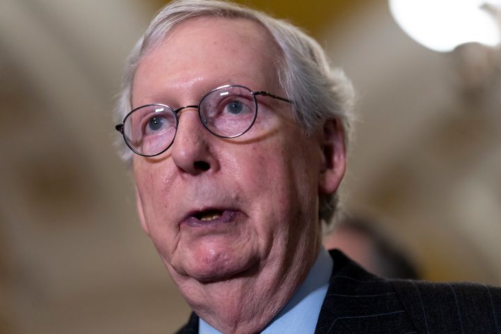 A spokesperson for Senate Minority Leader Mitch McConnell (R-Ky.) said he was hospitalized after tripping and falling at a hotel Wednesday.