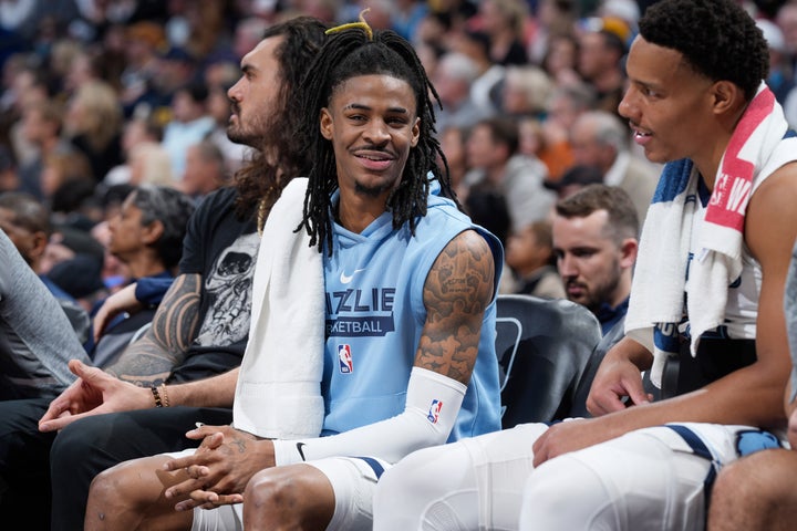 Ja Morant on Friday, March 3, 2023, in Denver, Colorado. The Memphis Grizzlies point guard was the center of an investigation regarding a weapon recently but has since apologized.