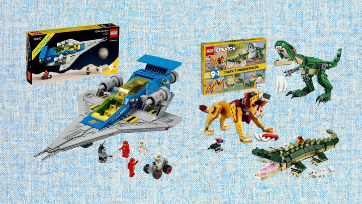 Lego Icons Galaxy Explorer model spaceship and Lego Creator Animals bundle