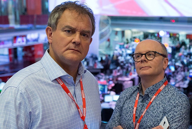 Hugh Bonneville and Jason Watkins in W1A