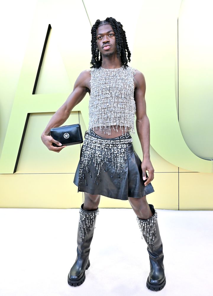 Lil Nas X at a Versace fashion show Thursday in Los Angeles.