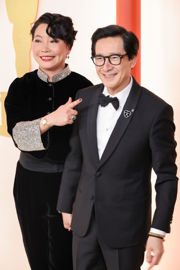 Ke Huy Quan and his wife Echo on the Oscars red carpet
