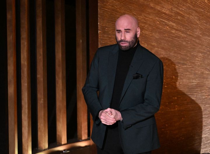 John Travolta on stage at the 2023 Oscars