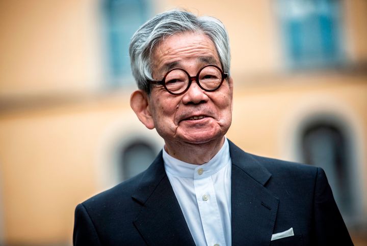 Japanese author and 1994 Nobel Prize for literature laureate Kenzaburo Oe participates in the International Forum of the Novel 2015 on May 25, 2015, in Lyon, France. 