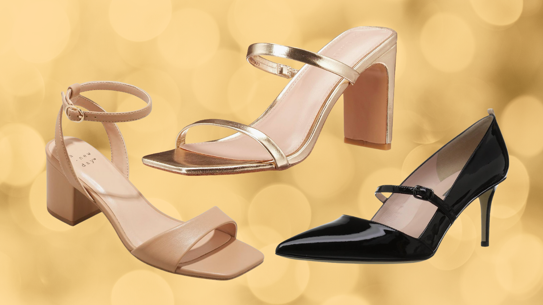 Comfortable yellow heels on sale