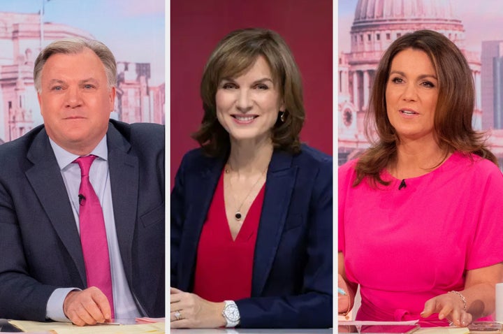 Ed Balls, Fiona Bruce and Susanna Reid