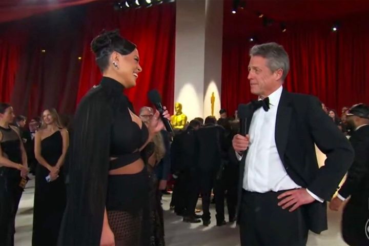 Ashley Graham and Hugh Grant on the Oscars red carpet
