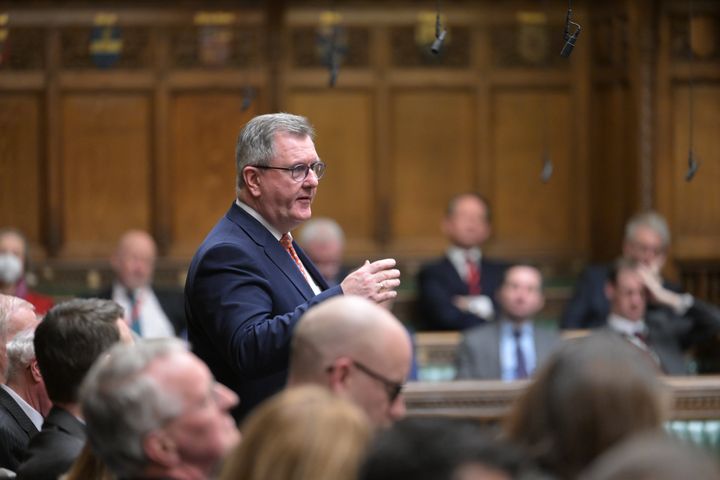 DUP leader Jeffrey Donaldson responding to Rishi Sunak following his statement in the House of Commons on the Windsor Framework