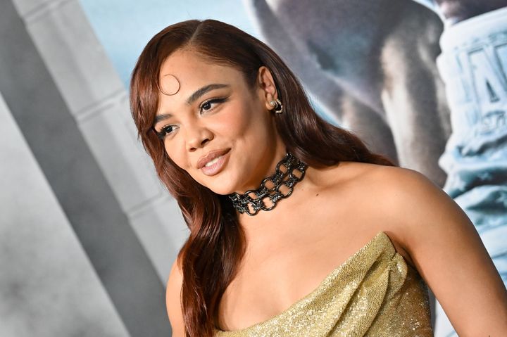 Tessa Thompson at the premiere of "Creed III" in Los Angeles.