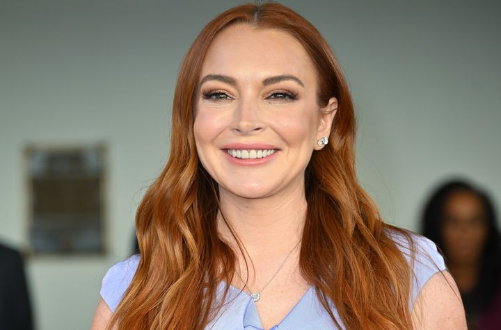 Lindsay Lohan visits "The Drew Barrymore Show" in November 2022. 
