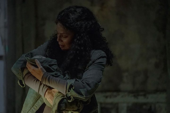 Marlene (Merle Dandridge) holds baby Ellie in Episode Nine of “The Last of Us.”