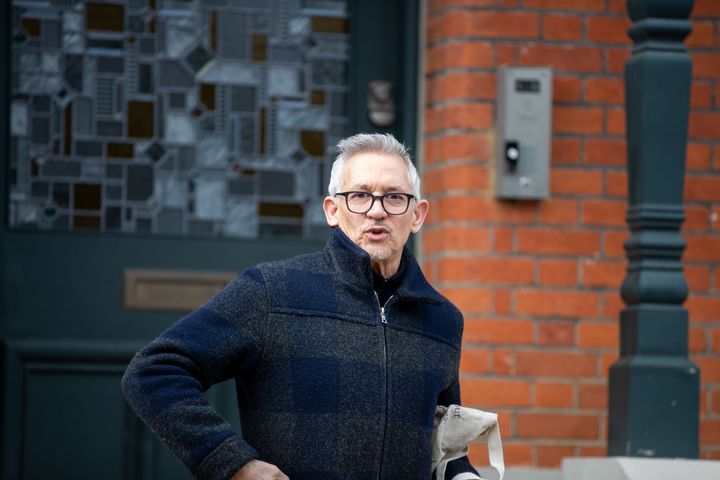 Match Of The Day host Gary Lineker outside his home in London this weekend.