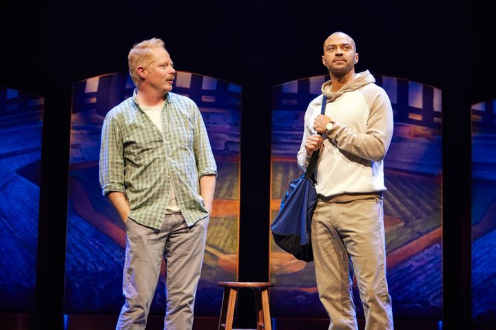 Williams (right), with co-star Jesse Tyler Ferguson, received a Tony nomination for his performance in Broadway's "Take Me Out."