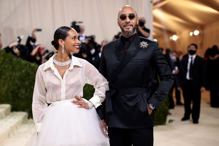Alicia Keys and Swizz Beatz attend the 2021 Met Gala at the Metropolitan Museum of Art on Sep. 13, 2021, in New York City.
