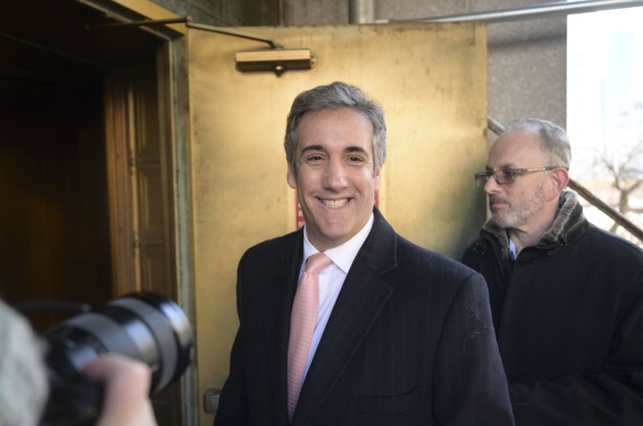 Michael Cohen, Donald Trump's former lawyer and fixer, walks out of a Manhattan courthouse after testifying before a grand jury on Wednesday in New York.