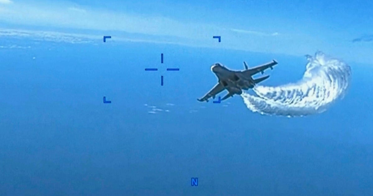 NextImg:U.S. Releases Video Of Russian Jet Dumping Fuel On Its Drone