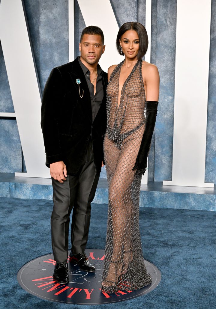 Russell Wilson and Ciara at the 2023 Vanity Fair Oscar Party on March 12 in Beverly Hills, California.