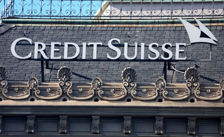 FILE PHOTO: A logo is seen on the headquarters of Swiss bank Credit Suisse on Paradeplatz in Zurich, Switzerland March 16, 2023. REUTERS/Denis Balibouse