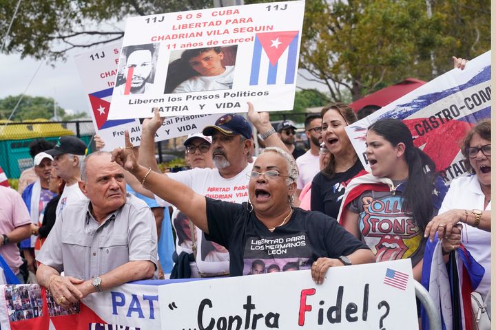 キューバの体制などに抗議するキューバ系アメリカ人（2023年3月19日）