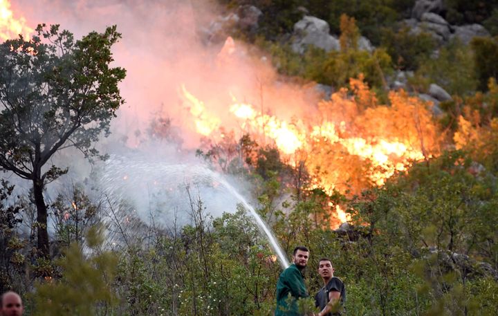 A wildfire in Neum, Bosnia and Herzegovina last August after three months of drought in the area, potentially triggered by a change in the local climate.