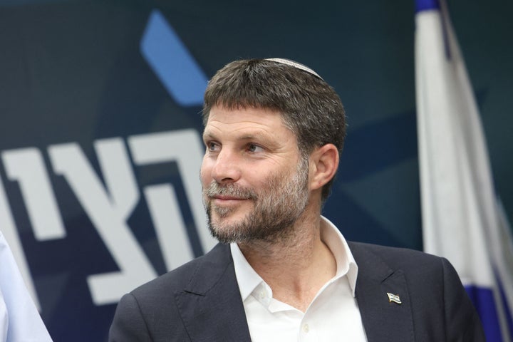 Israel's Finance Minister and leader of the Religious Zionist Party Bezalel Smotrich attends a meeting at the parliament, Knesset, in Jerusalem on March 20, 2023. Smotrich delivered a speech in Paris on Sunday, March 19, 2023, in which he said the notion of a Palestinian people is false.