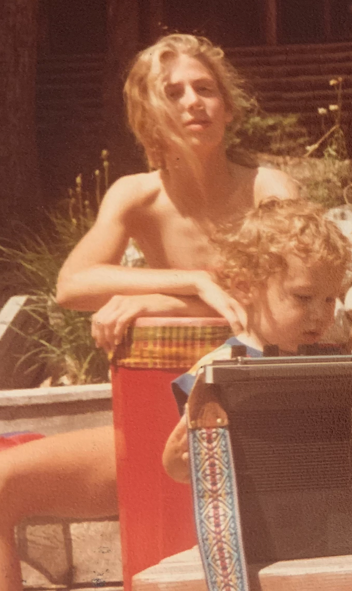 The author learning drums at age 14.