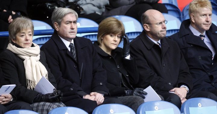 Nicola Sturgeon pictured in 2011 during a memorial service to commemorate the 40th anniversary of the Ibrox Disaster at the Ibrox stadium in Glasgow.