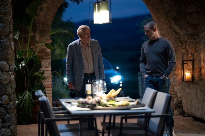 Logan suspects Kendall might be trying to poison him at a dinner during the penultimate episode of Season 3 of HBO's Succession.