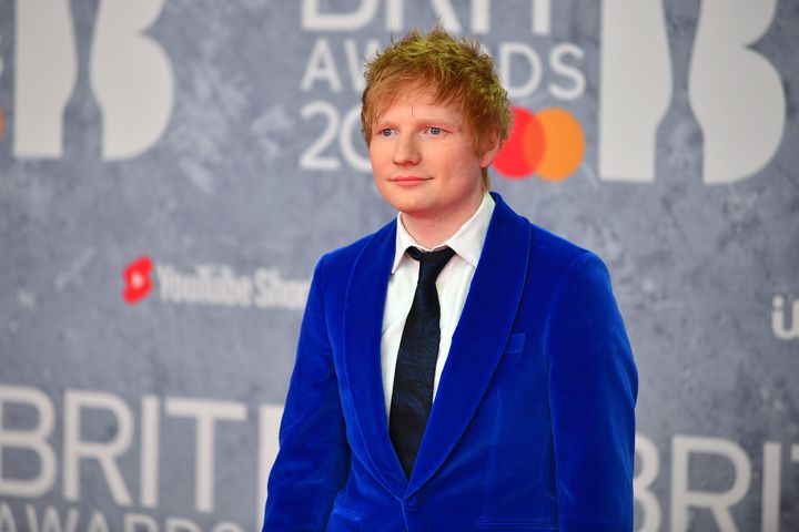 Ed Sheeran on the red carpet of last year's Brit Awards