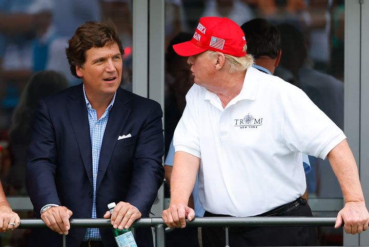 Asked about private texts in which he said he hated Trump "passionately," Tucker Carlson said: "I love Trump."