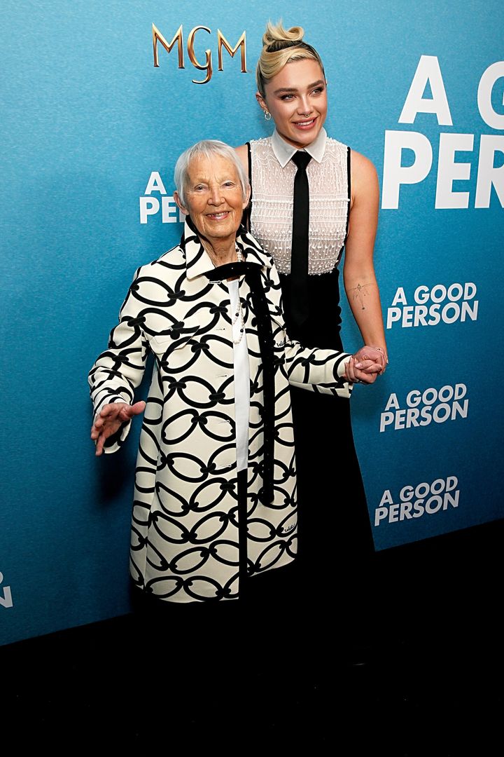 Pugh's grandmother Pat Mackin joined her at the premiere.
